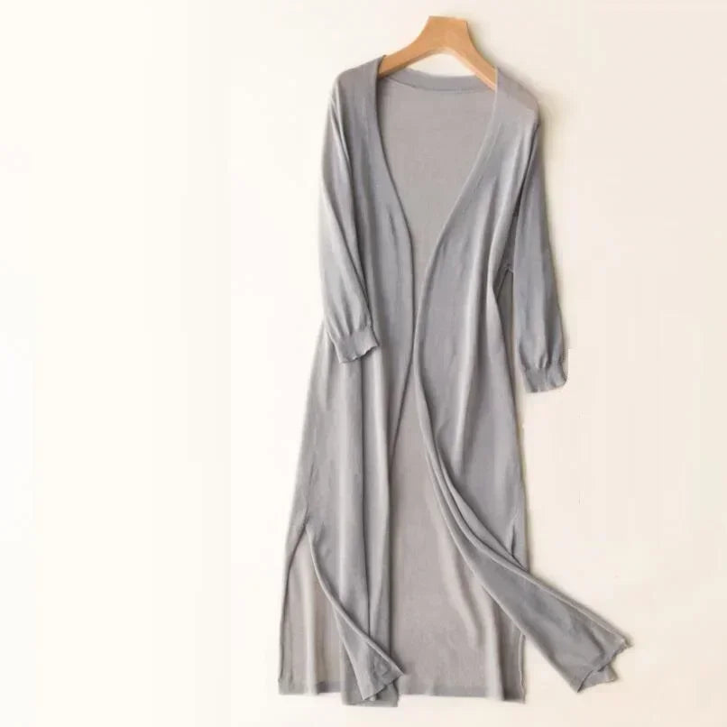Cardigan lungo morbido da donna