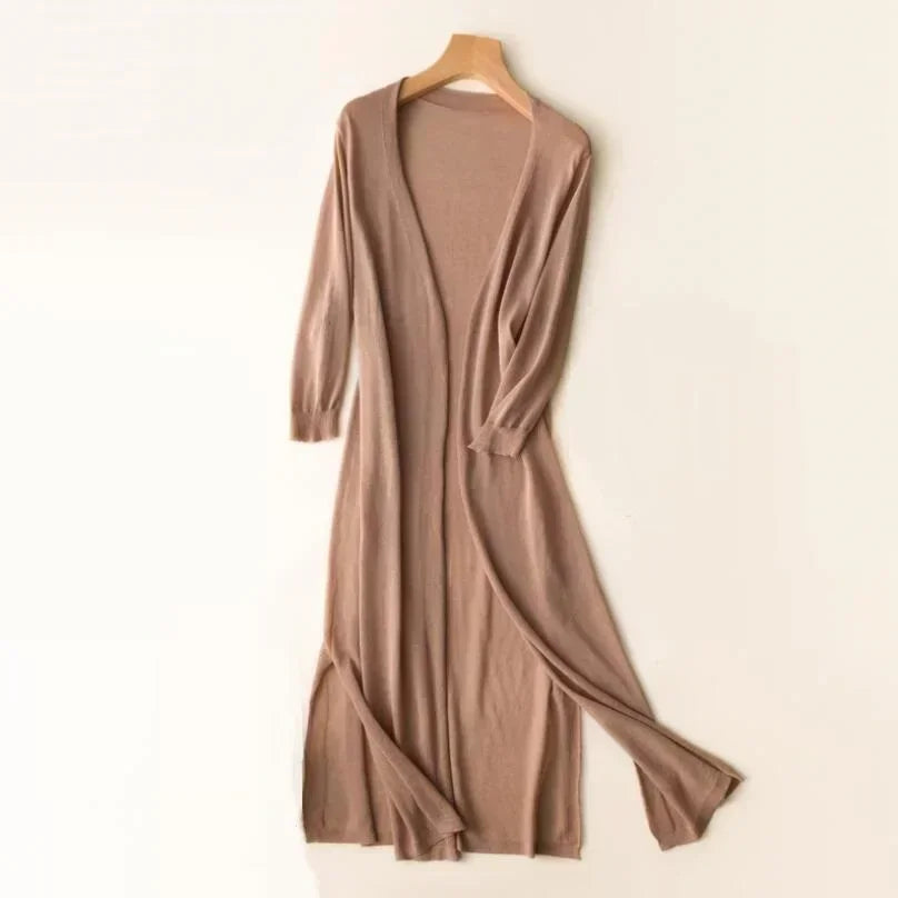 Cardigan lungo morbido da donna