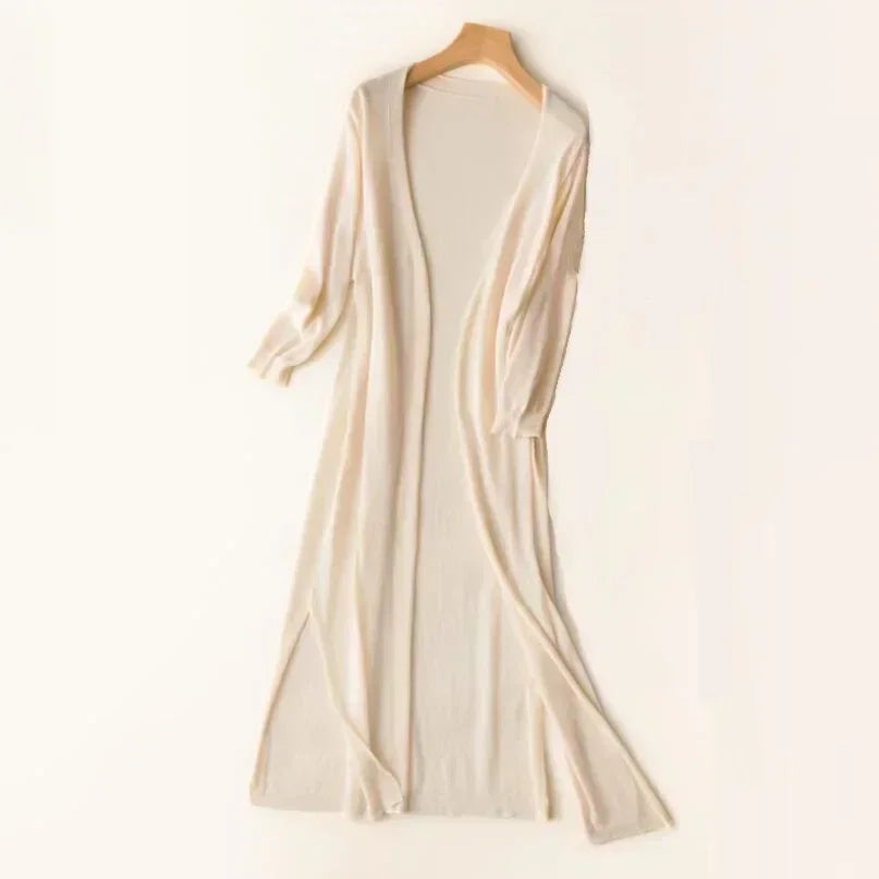 Cardigan lungo morbido da donna