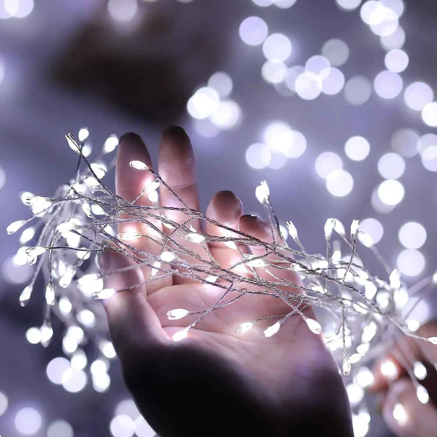 Catena Luminosa a LED con Filo Metallico a Effetto Fuochi d'Artificio