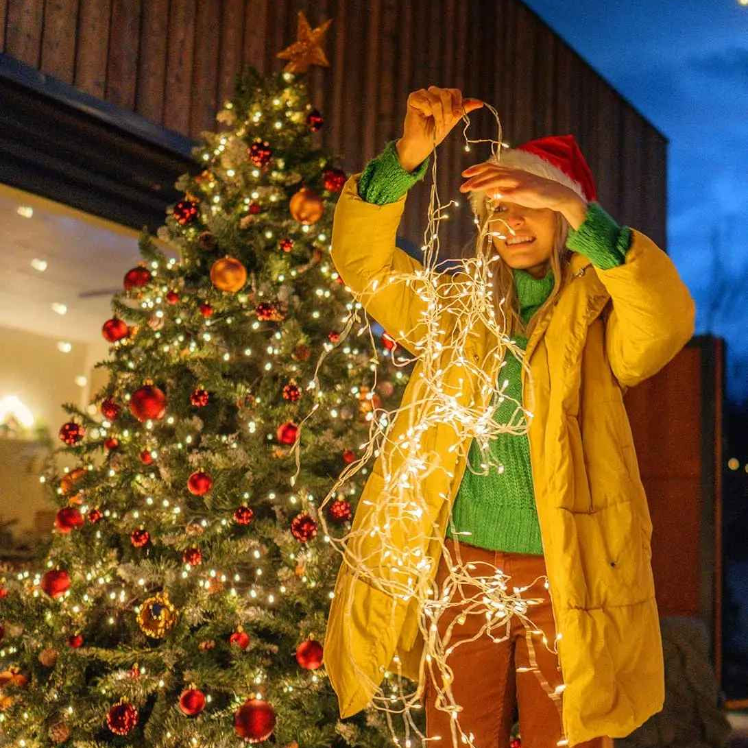 Catena Luminosa a LED con Filo Metallico a Effetto Fuochi d'Artificio