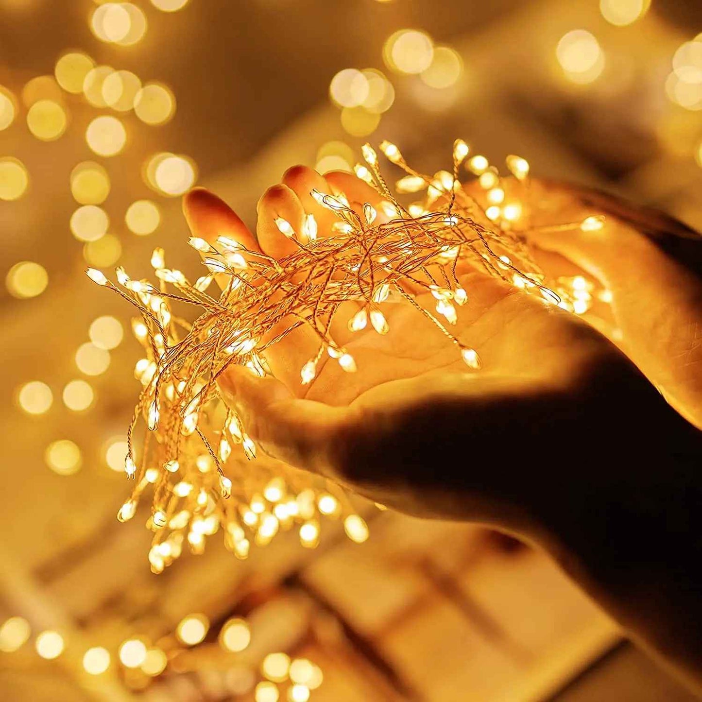 Catena Luminosa a LED con Filo Metallico a Effetto Fuochi d'Artificio