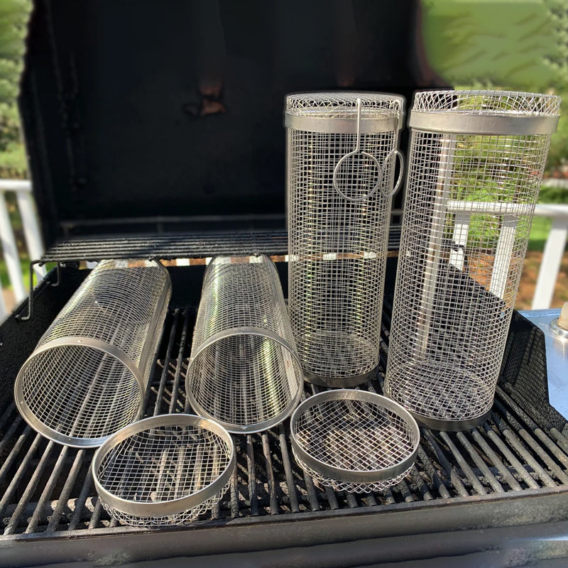Cestello da Barbecue in Acciaio Inox - Girevole a 360° per una Cottura Uniforme