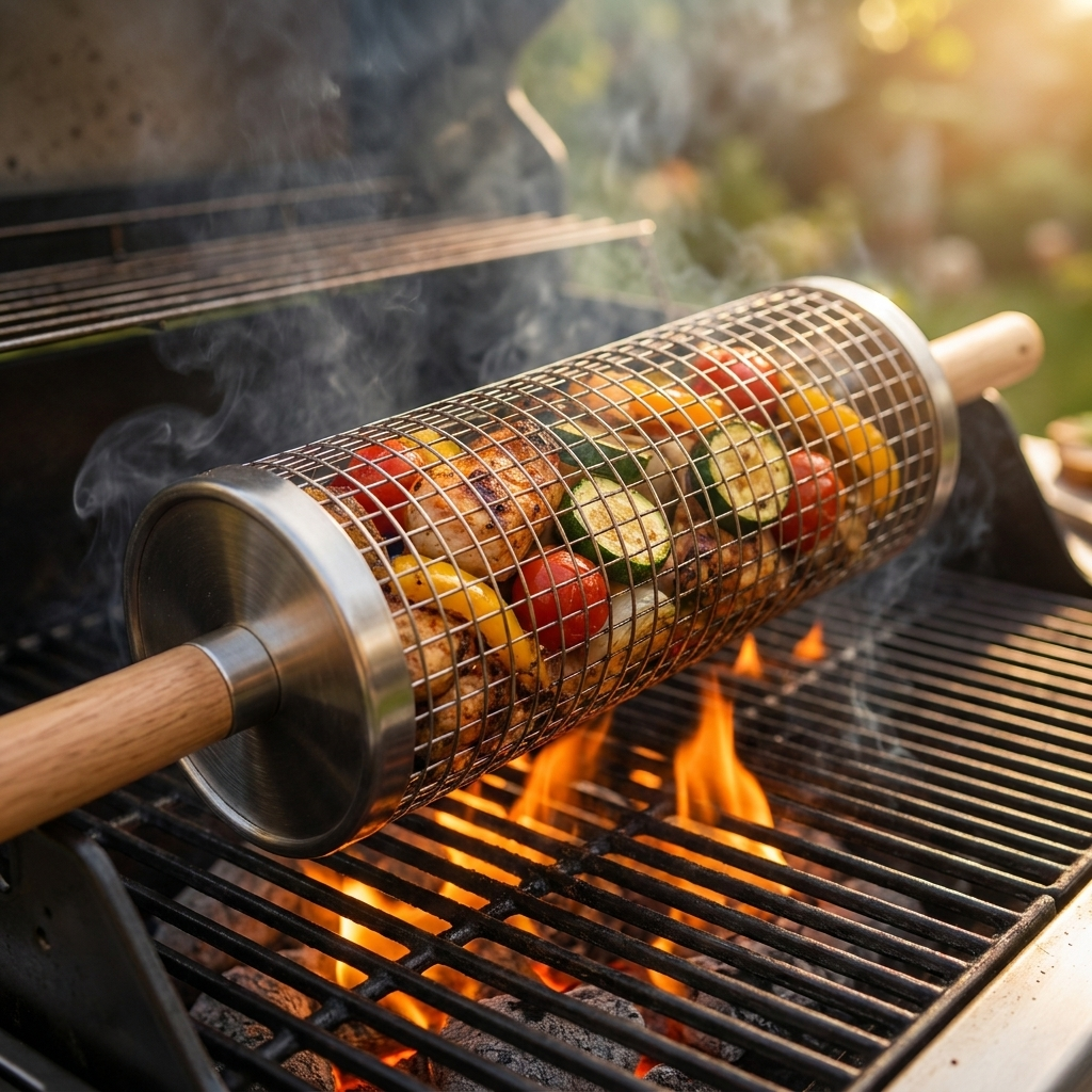 Cestello per barbecue girevole
