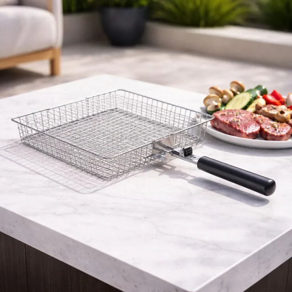 Cestello per Griglia BBQ | Acciaio Inox | Distribuzione Uniforme del Calore