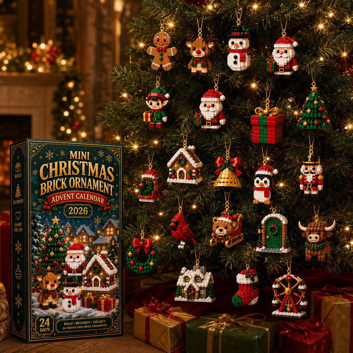 Calendario dell'Avvento con decorazioni natalizie – 24 mini set di cos ...