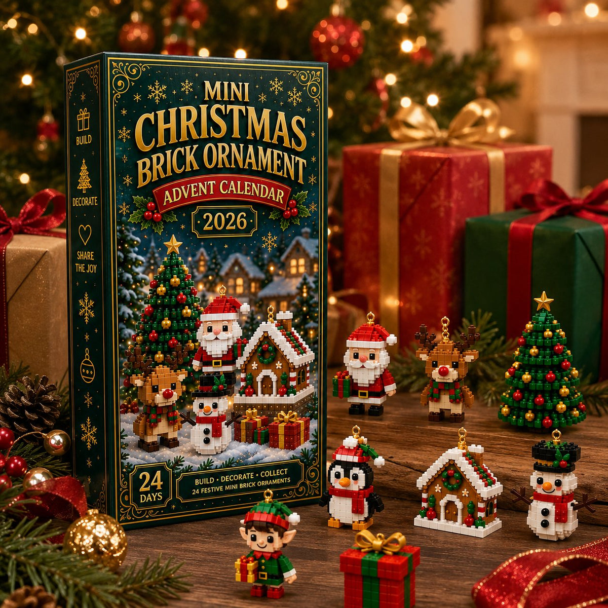 Calendario dell'Avvento con decorazioni natalizie – 24 mini set di cos ...