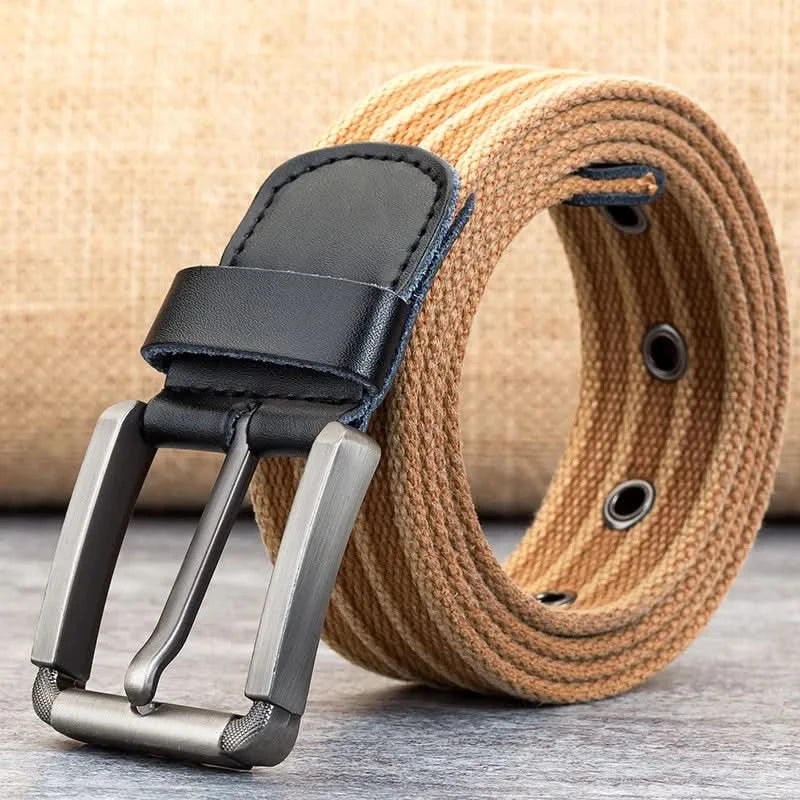 Cintura da Uomo – Cintura Casual a Righe Regolabile