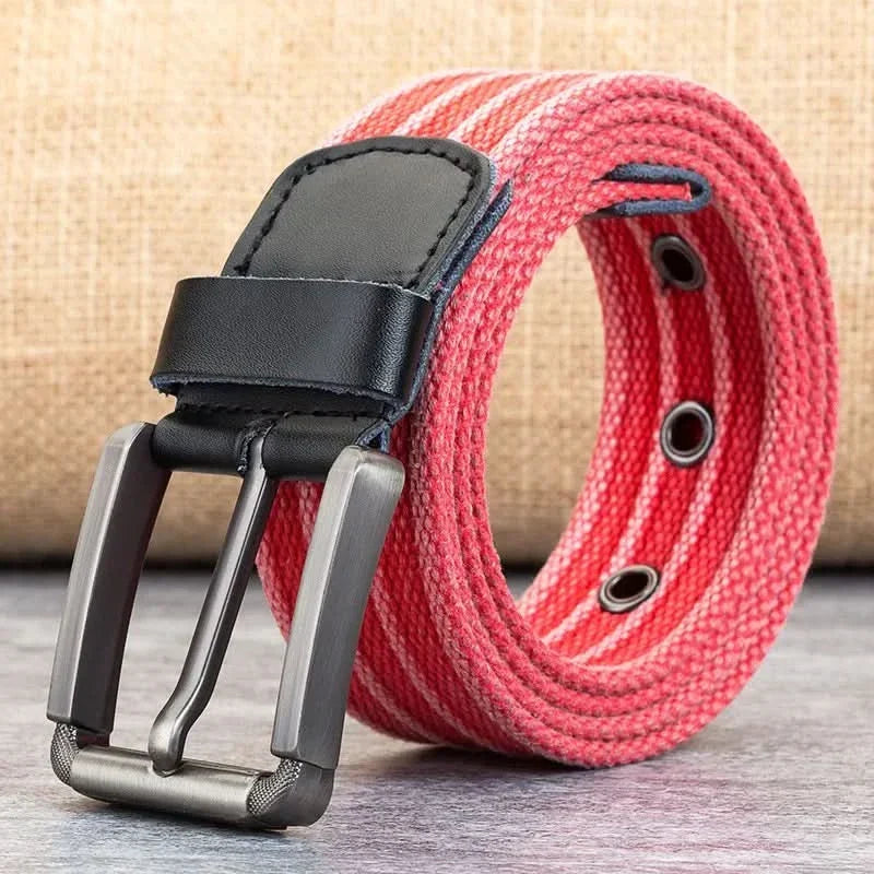 Cintura da Uomo – Cintura Casual a Righe Regolabile