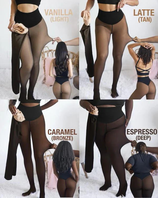 Collant in pile — Effetto trasparente, vestibilità calda e modellante