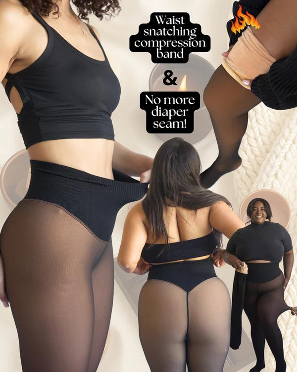 Collant in pile — Effetto trasparente, vestibilità calda e modellante