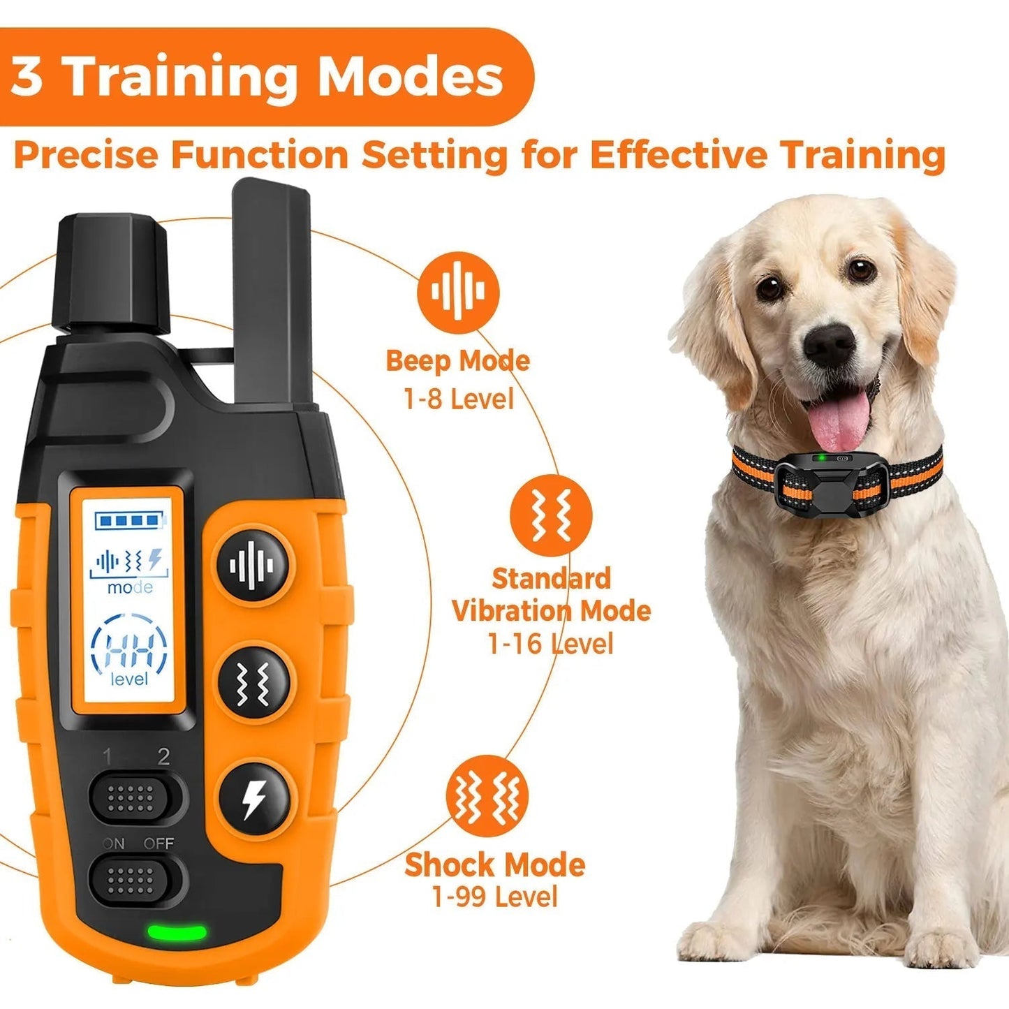 Collare elettrico per addestramento cani – portata di 1000 m