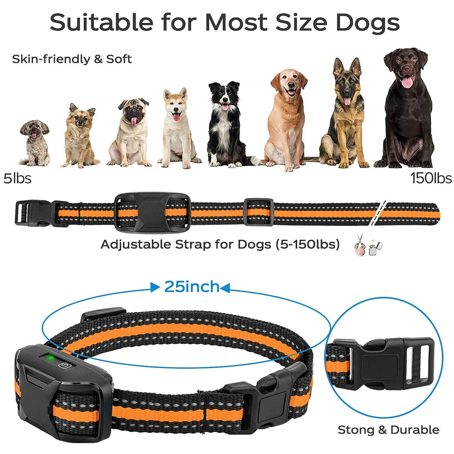 Collare elettrico per addestramento cani – portata di 1000 m