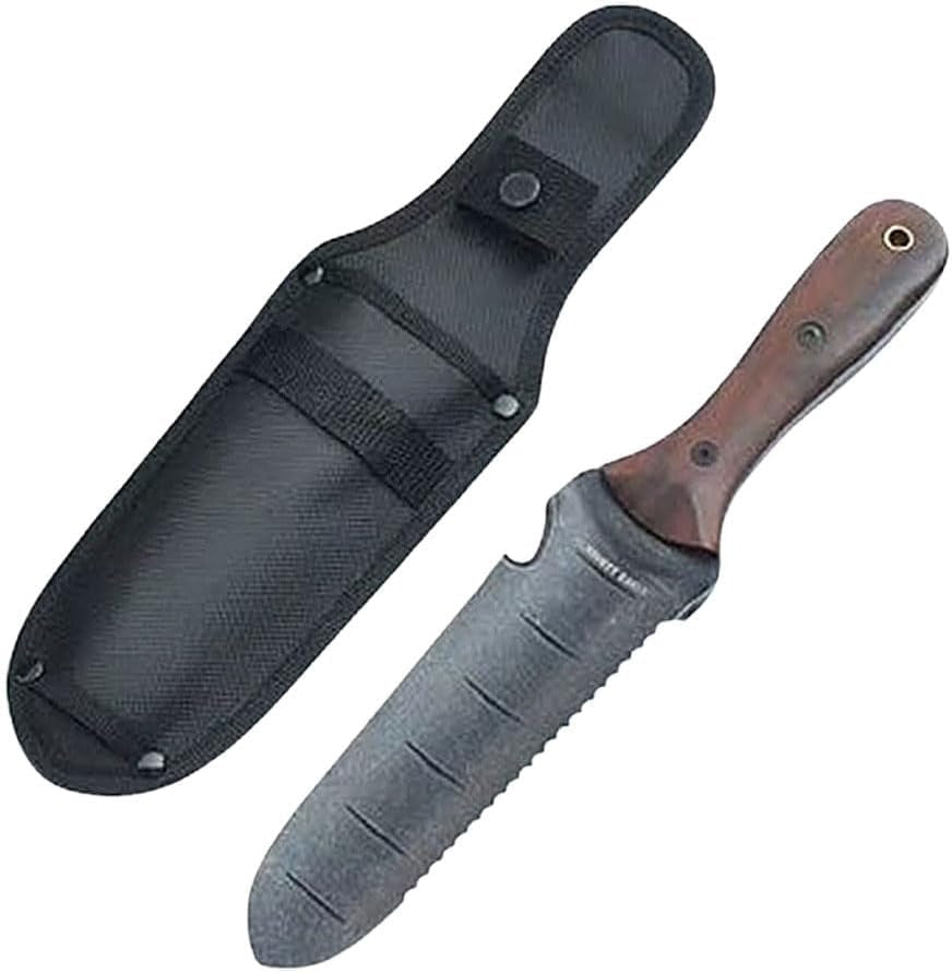 Coltello da Giardinaggio Hori Classico in Acciaio Inox con Manico in Legno di Noce