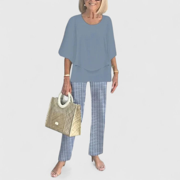 Completo due pezzi con taglio elegante in tessuto traspirante – Outfit di stile per ogni occasione