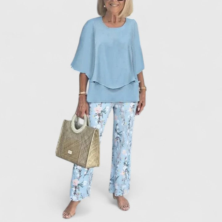 Completo due pezzi con taglio elegante in tessuto traspirante – Outfit di stile per ogni occasione