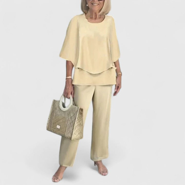 Completo due pezzi con taglio elegante in tessuto traspirante – Outfit di stile per ogni occasione