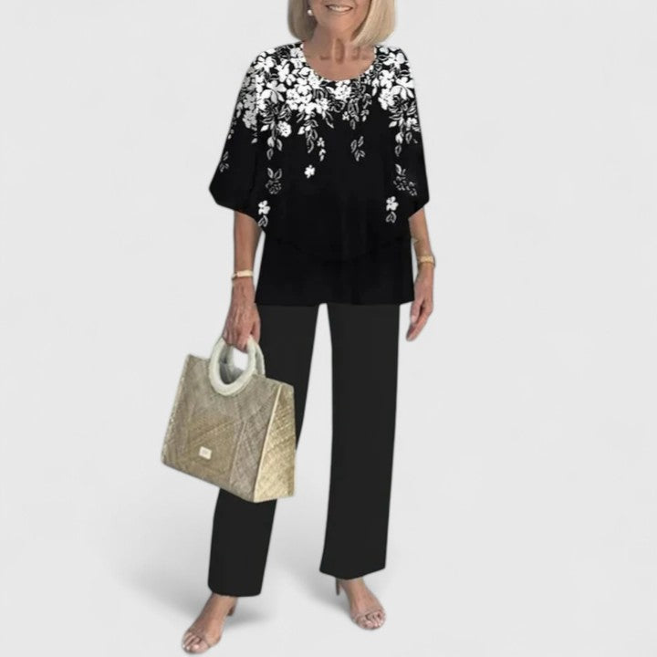 Completo due pezzi con taglio elegante in tessuto traspirante – Outfit di stile per ogni occasione