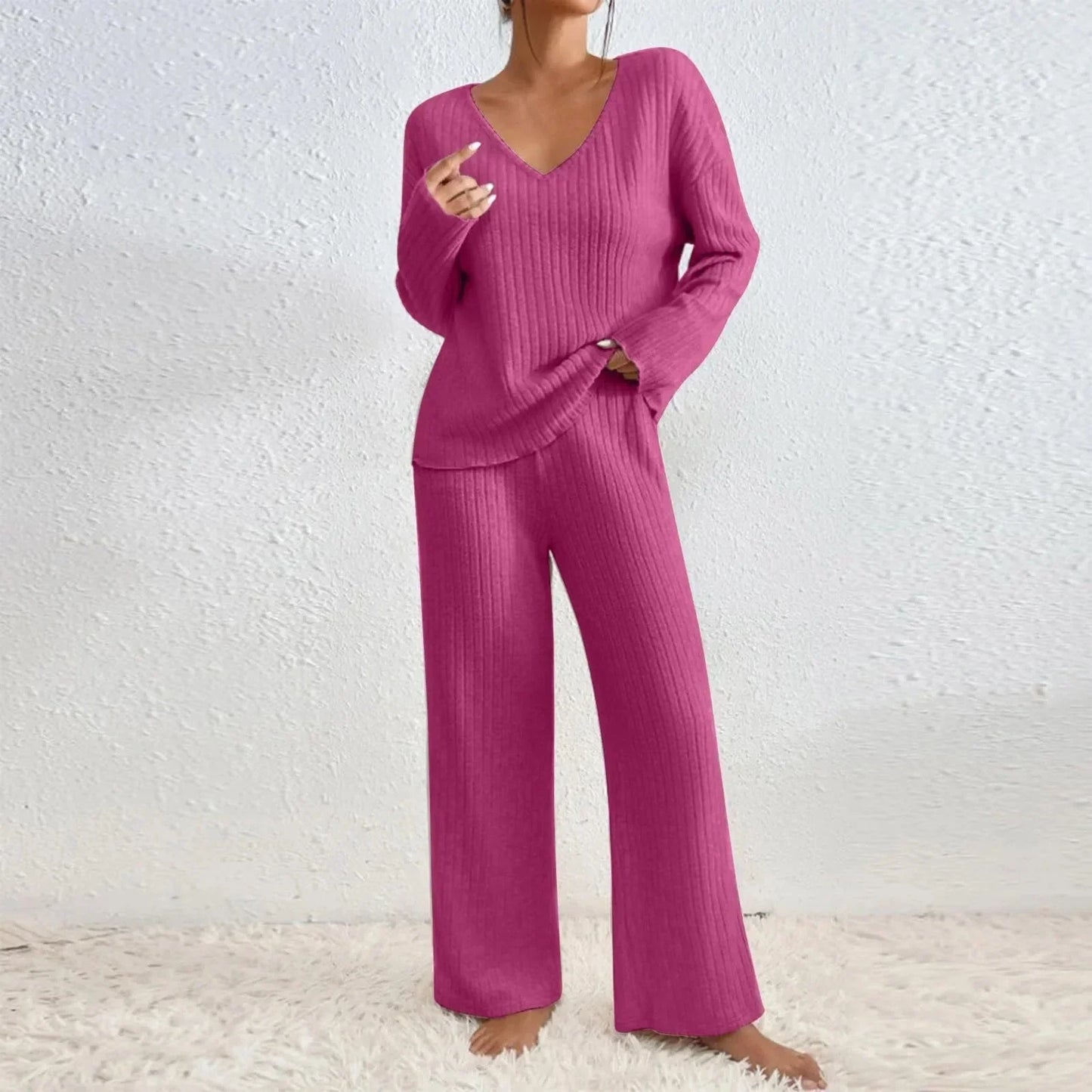 Completo loungewear in maglia da donna
