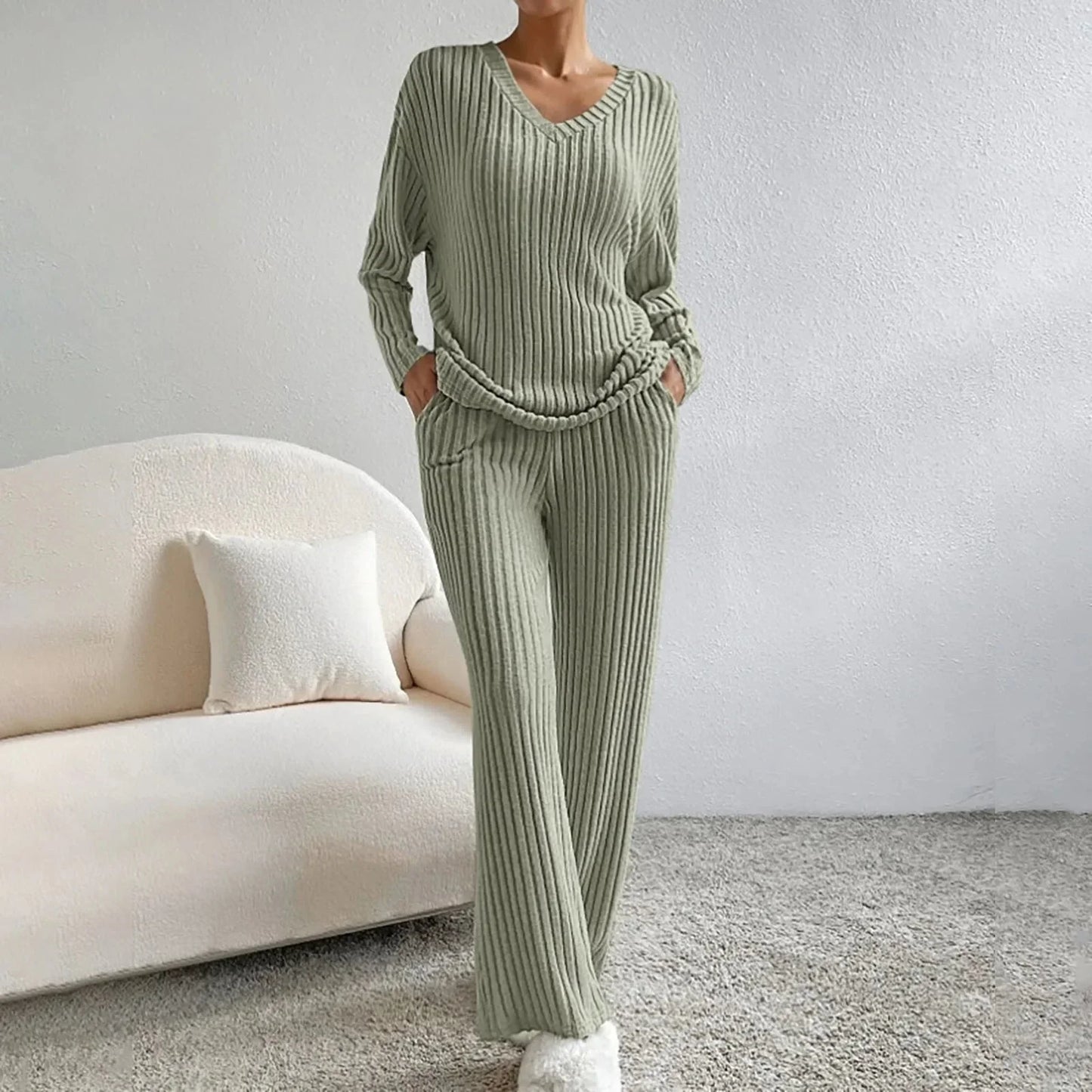Completo loungewear in maglia da donna