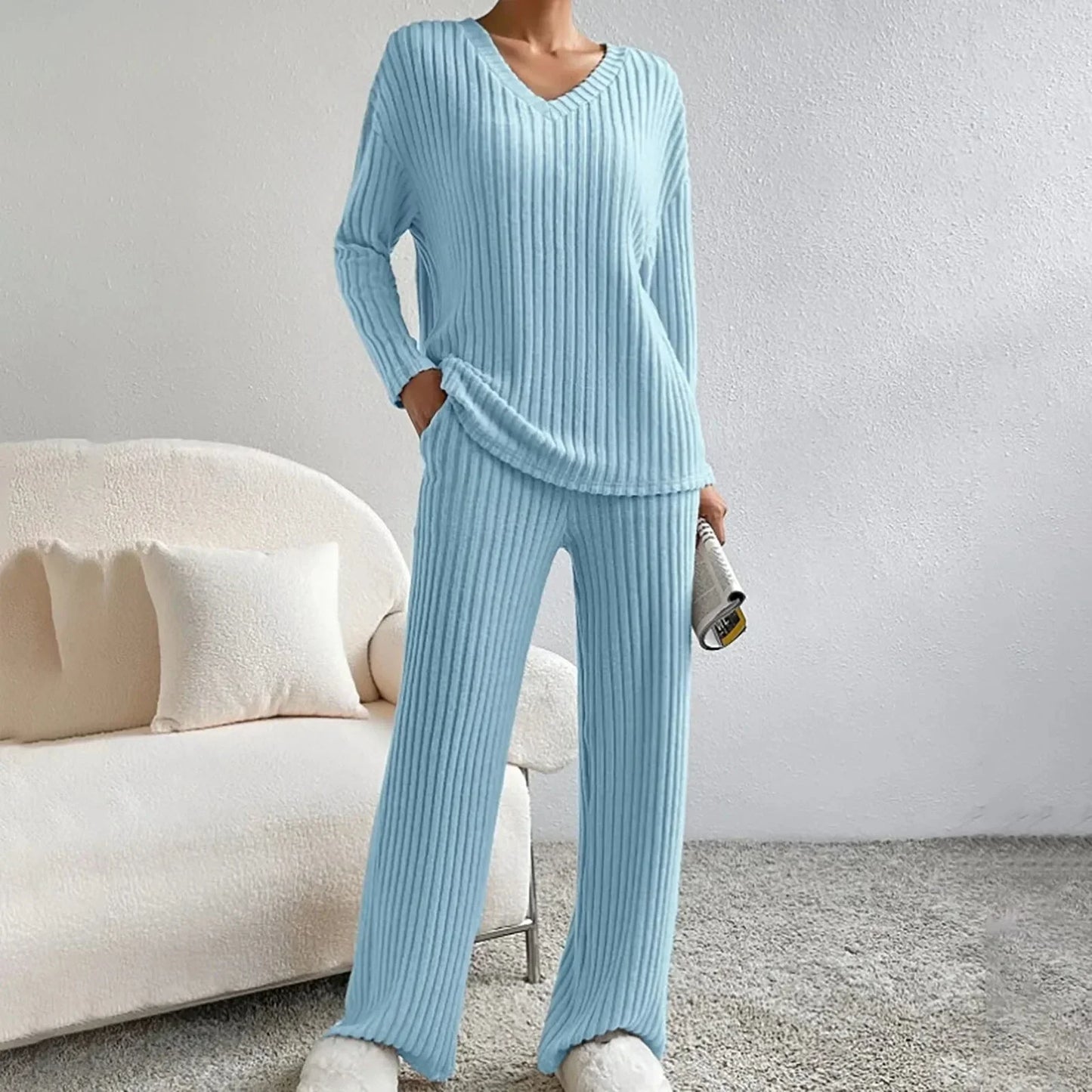 Completo loungewear in maglia da donna