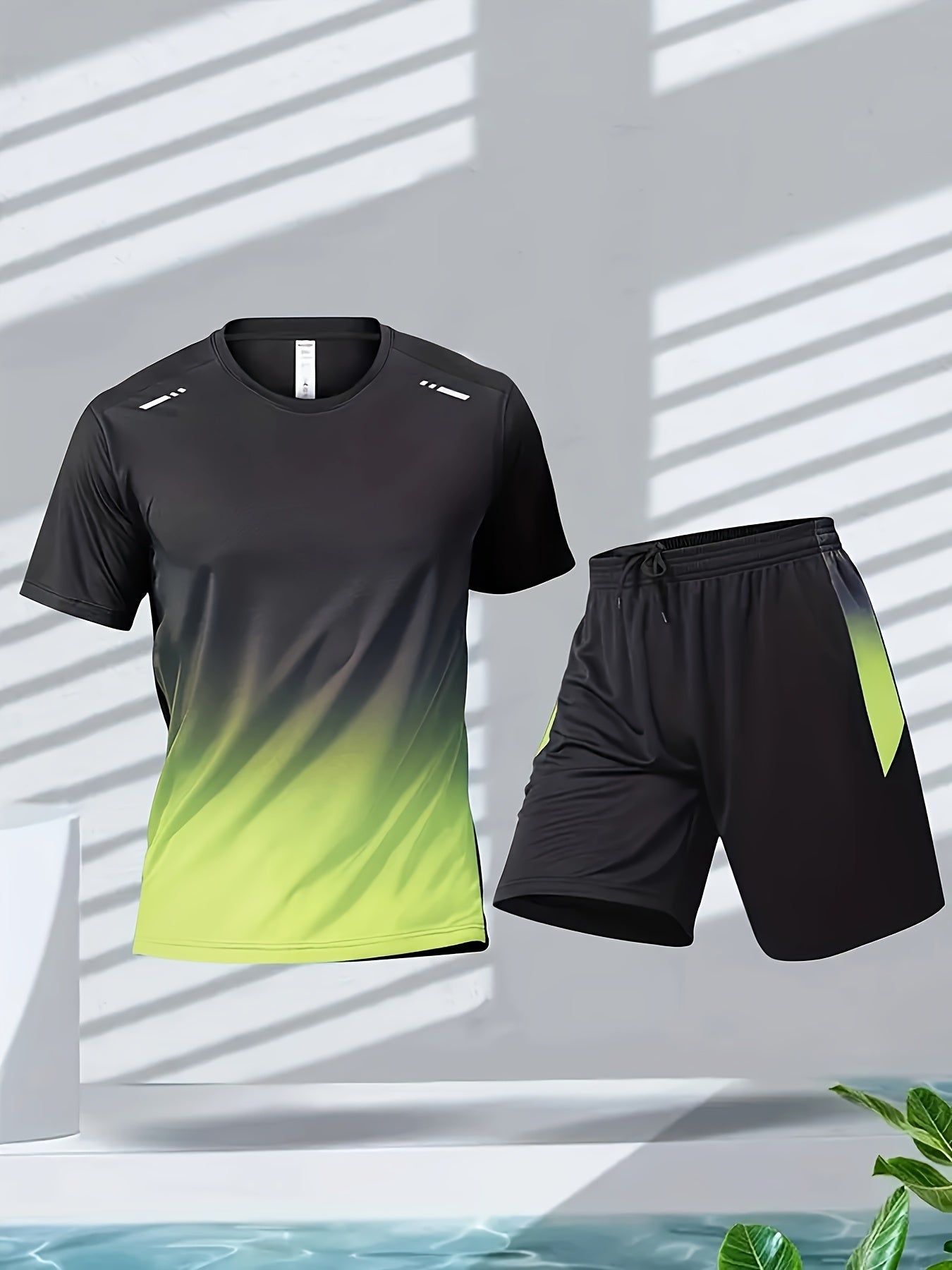 Completo sportivo dinamico con t-shirt e pantaloncini – traspirante e comodo per giornate attive