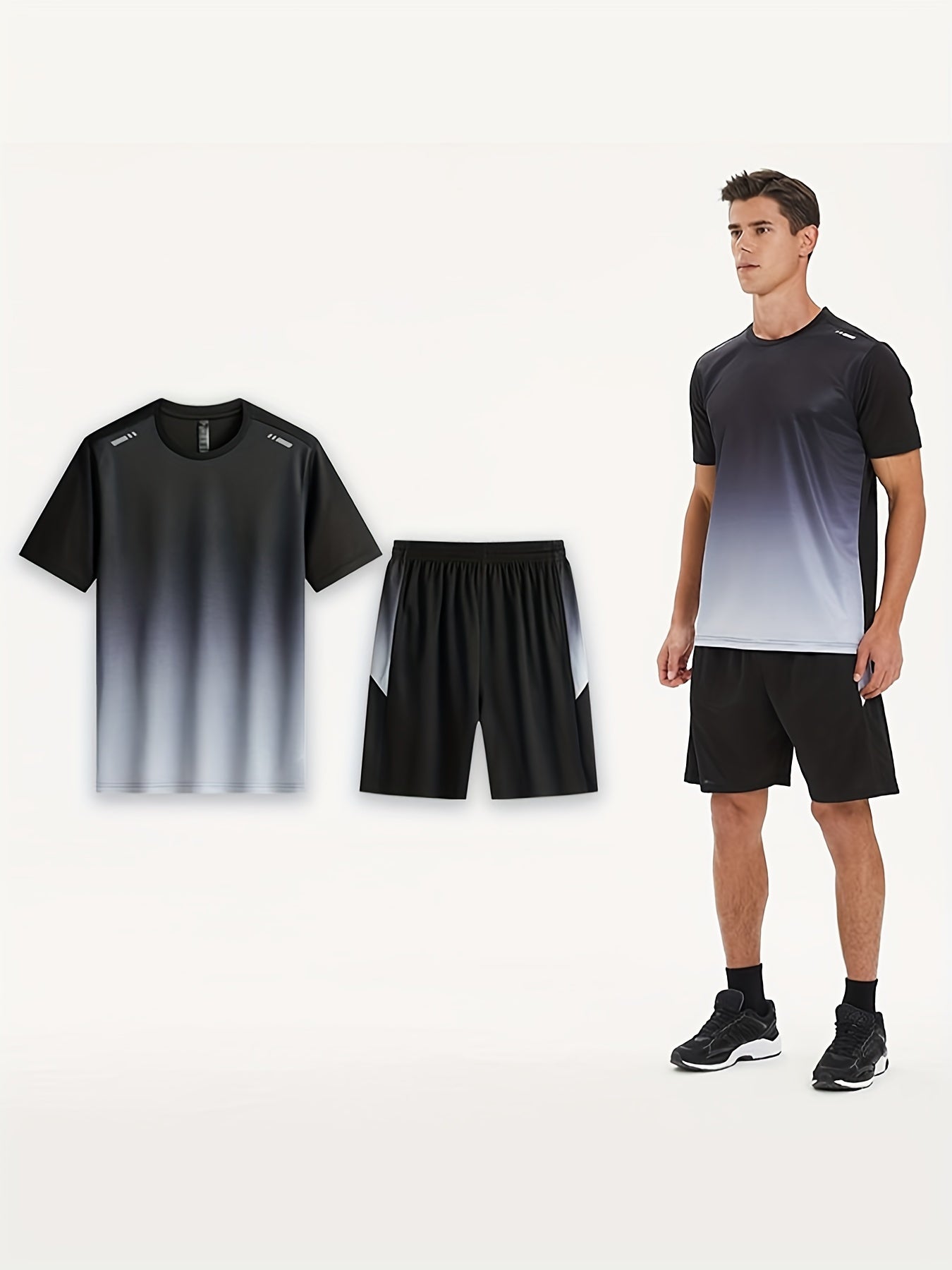 Completo sportivo dinamico con t-shirt e pantaloncini – traspirante e comodo per giornate attive