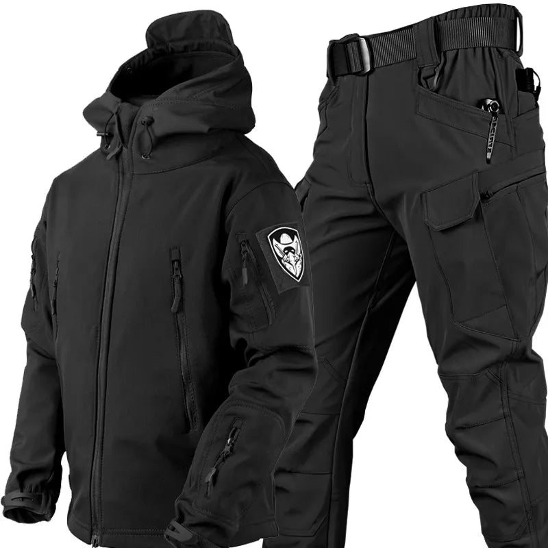 Completo Tattico da Esterno da Uomo | Giacca e Pantaloni Impermeabili e Antivento