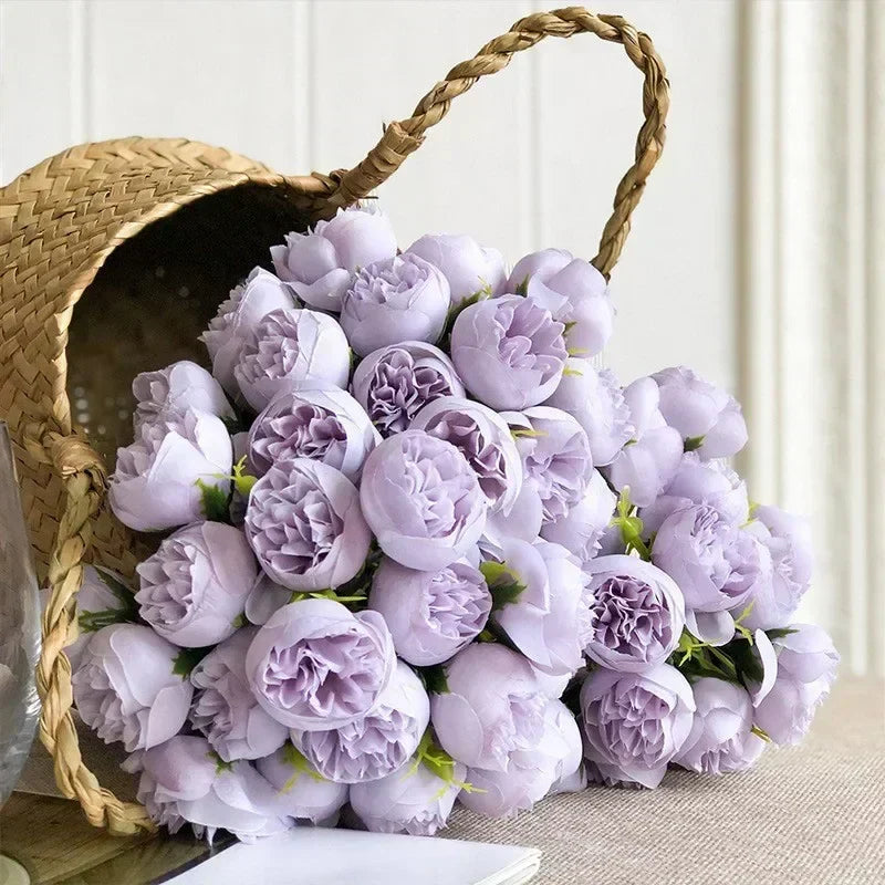 Composizione floreale in seta con peonie – Collezione Tonalità Romantiche