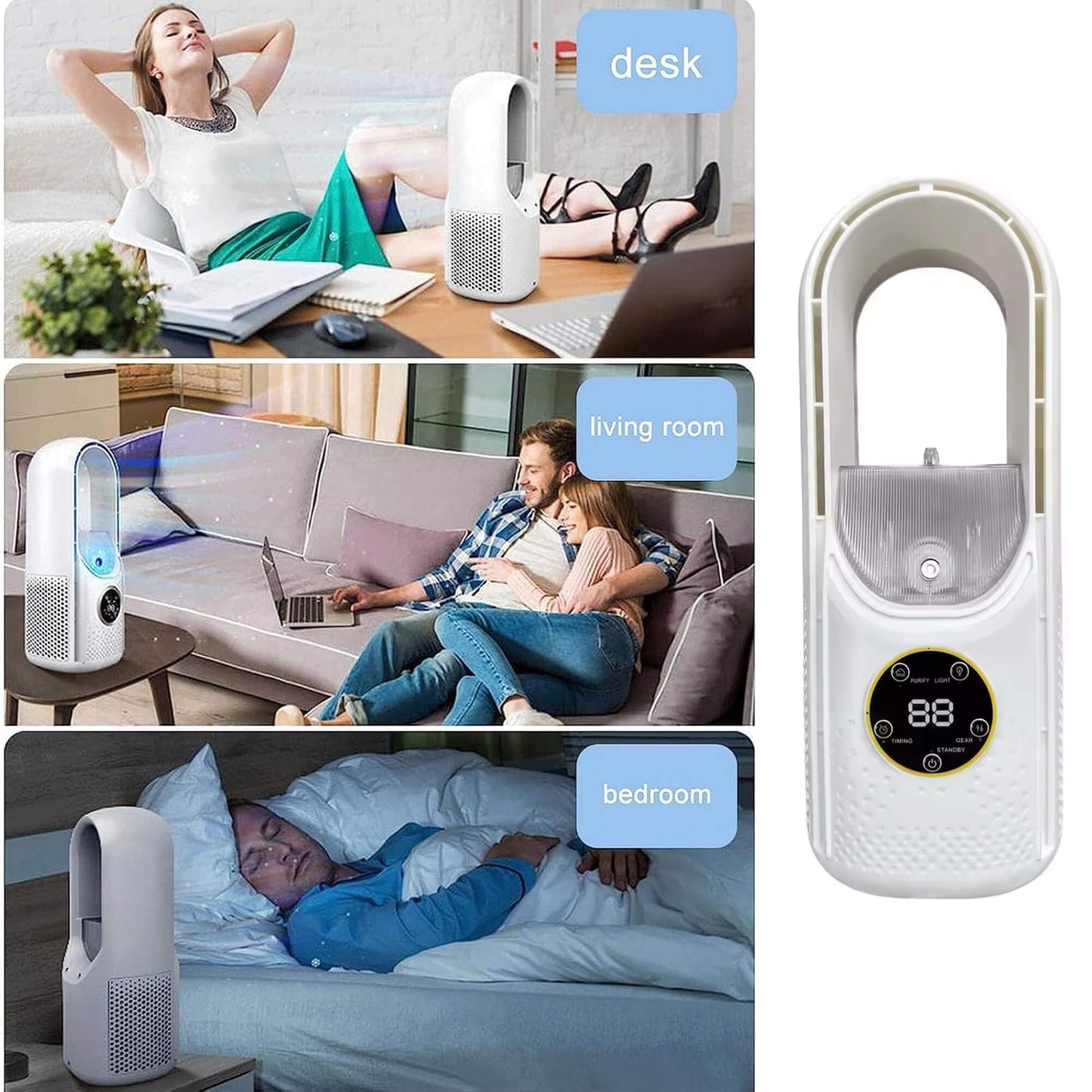 Condizionatore Portatile Senza Pale | Ultra Silenzioso, Design Ergonomico e Ideale per Casa e Ufficio
