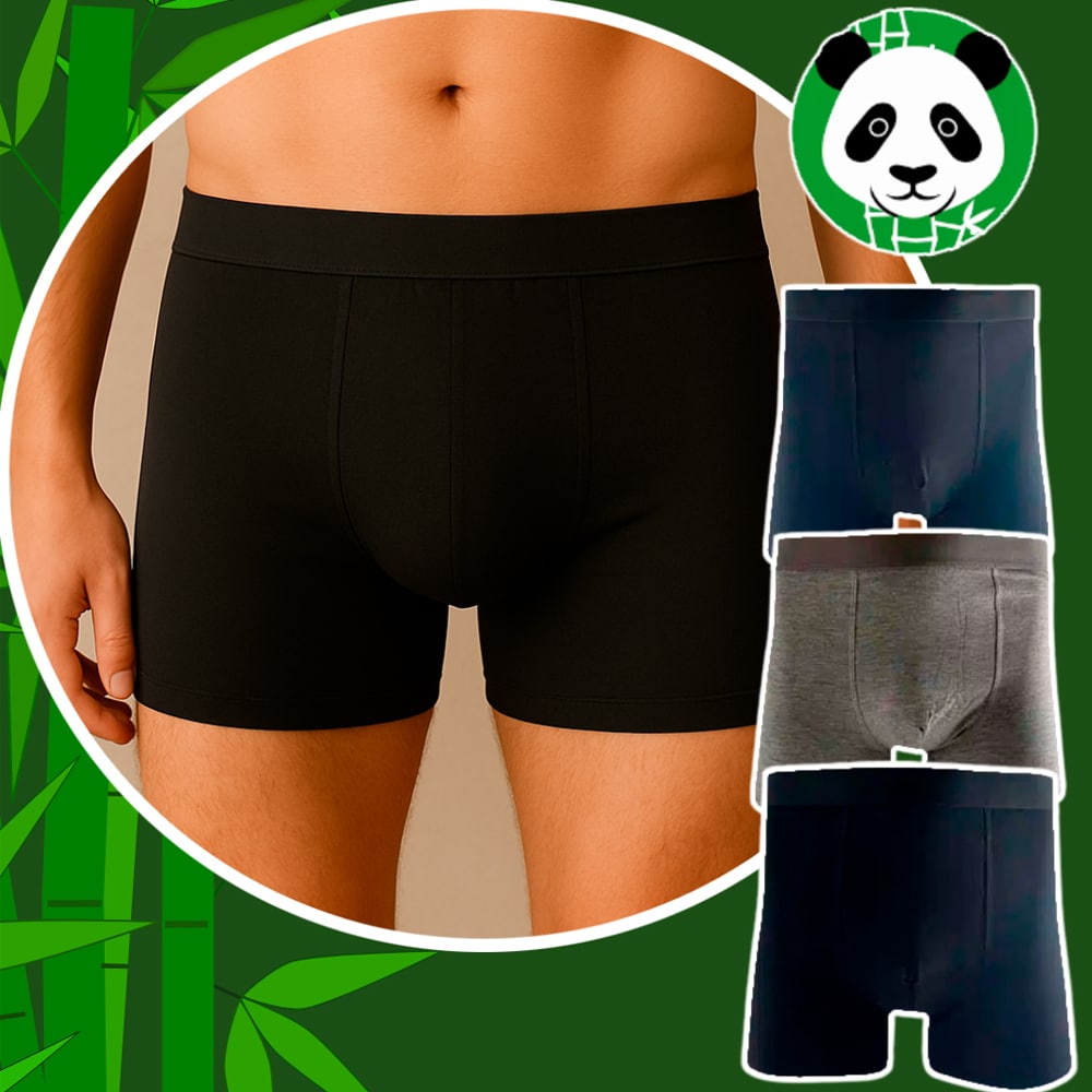 Confezione da 3 Paia di Boxer da Uomo in Bambù – Intimo Morbido e Traspirante