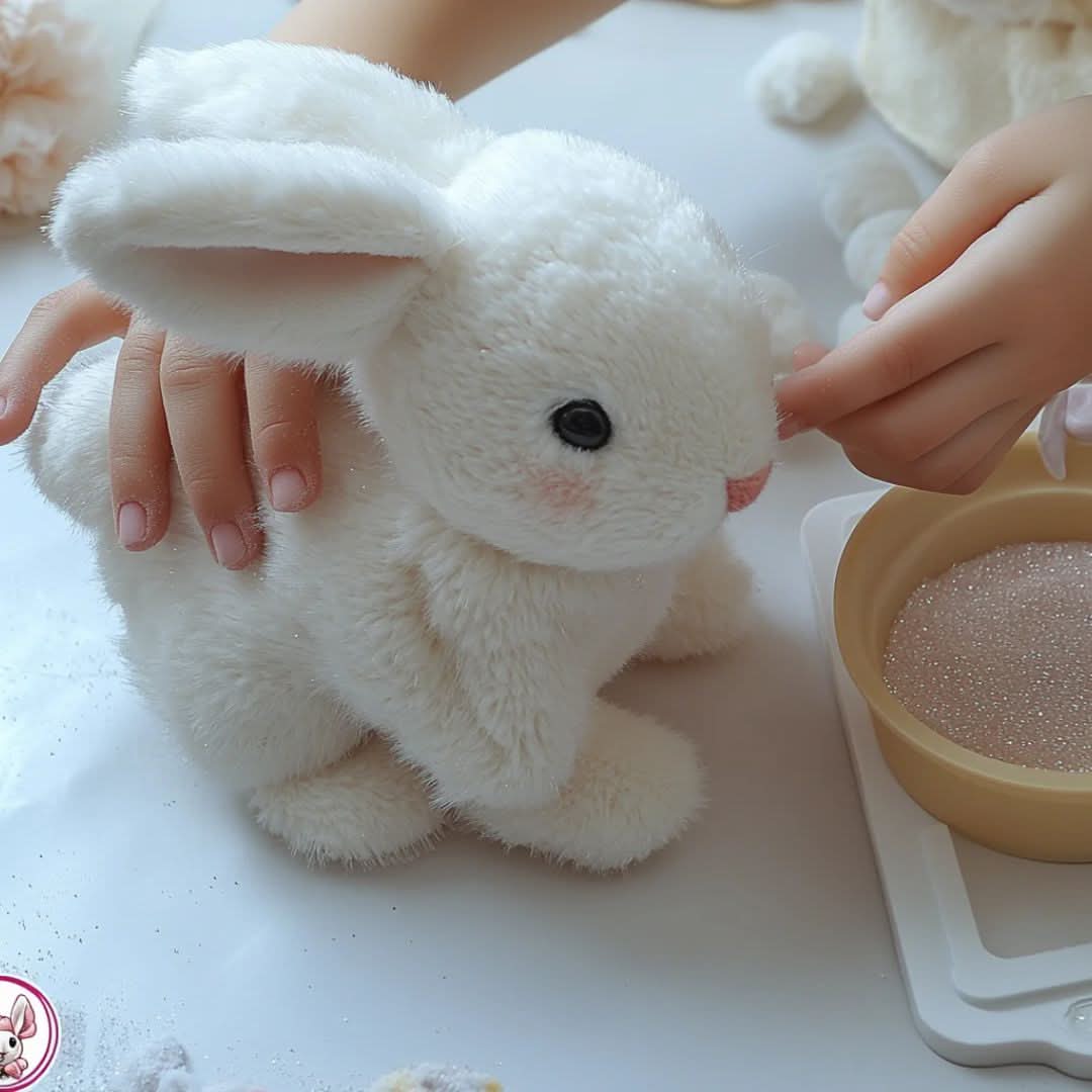 Coniglietto di peluche interattivo con movimenti realistici e suoni simpatici