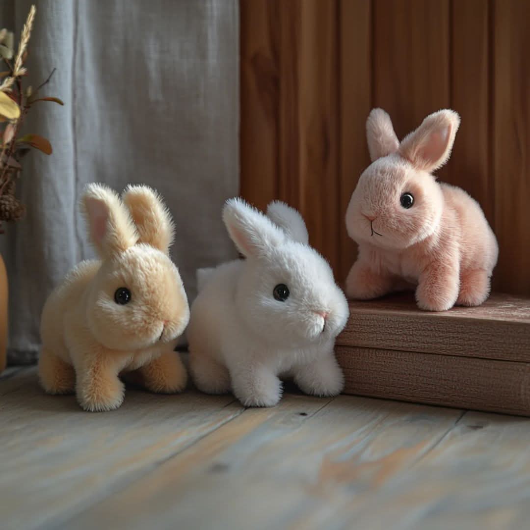 Coniglietto di peluche interattivo con movimenti realistici e suoni simpatici