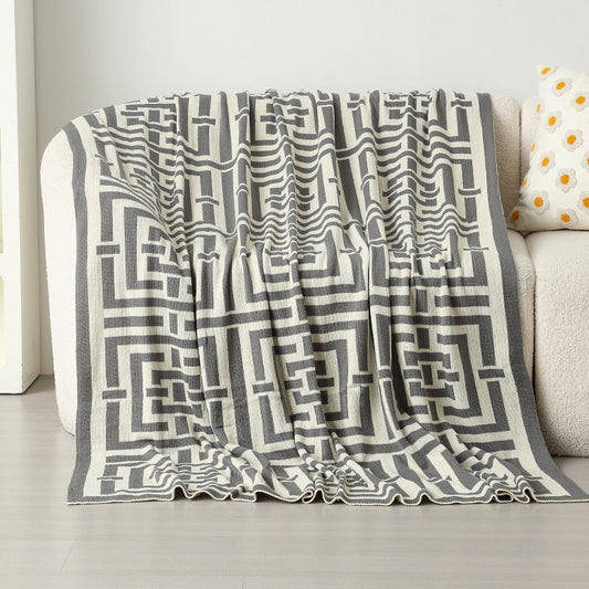 Coperta decorativa calda da donna con moderno motivo geometrico