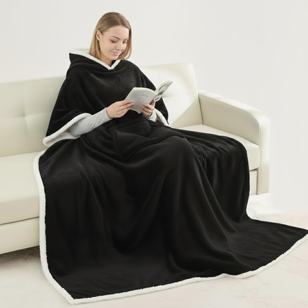 Coperta indossabile e avvolgente con fodera in sherpa
