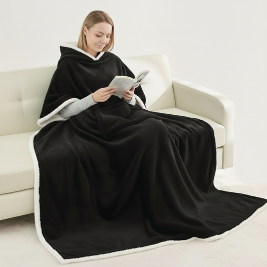 Coperta indossabile e avvolgente con fodera in sherpa