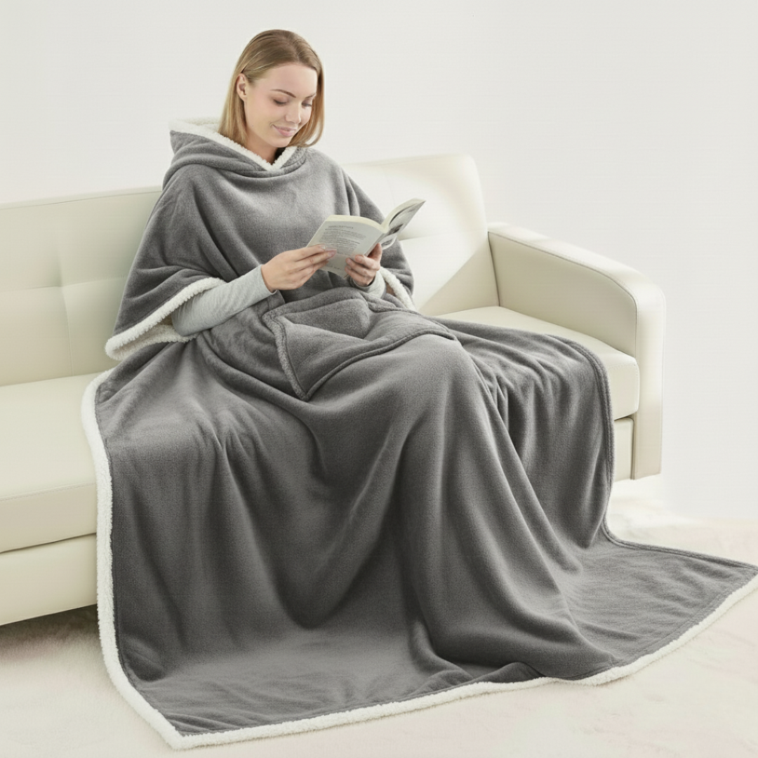Coperta indossabile e avvolgente con fodera in sherpa