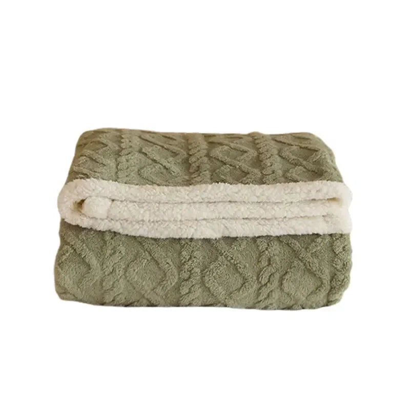 Coperta Plaid Double Face con Motivo a Rilievo