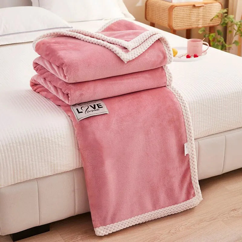Coperta rosa in pile flanella