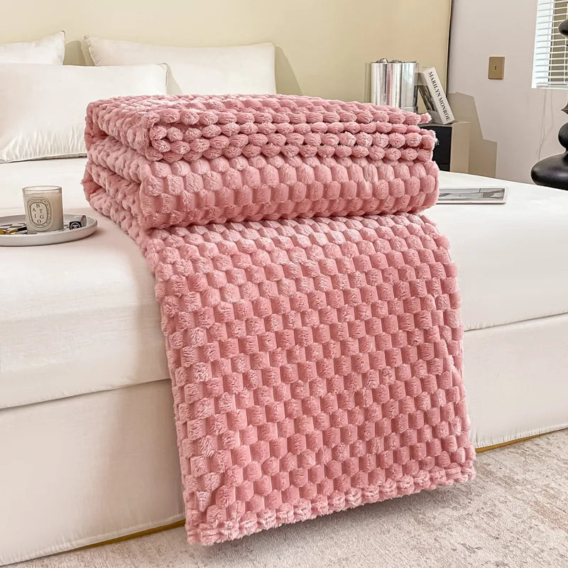 Copridivano confortevole e coperta avvolgente morbida come il velluto con motivo a scacchi, morbida, calda e soffice – per adulti, bambini e animali domestici
