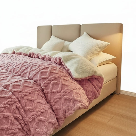 Copripiumino Reversibile Lussuoso in Peluche e Consistenza Liscia