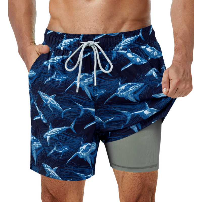 Costume da Bagno a Pantaloncino da Uomo 2 in 1