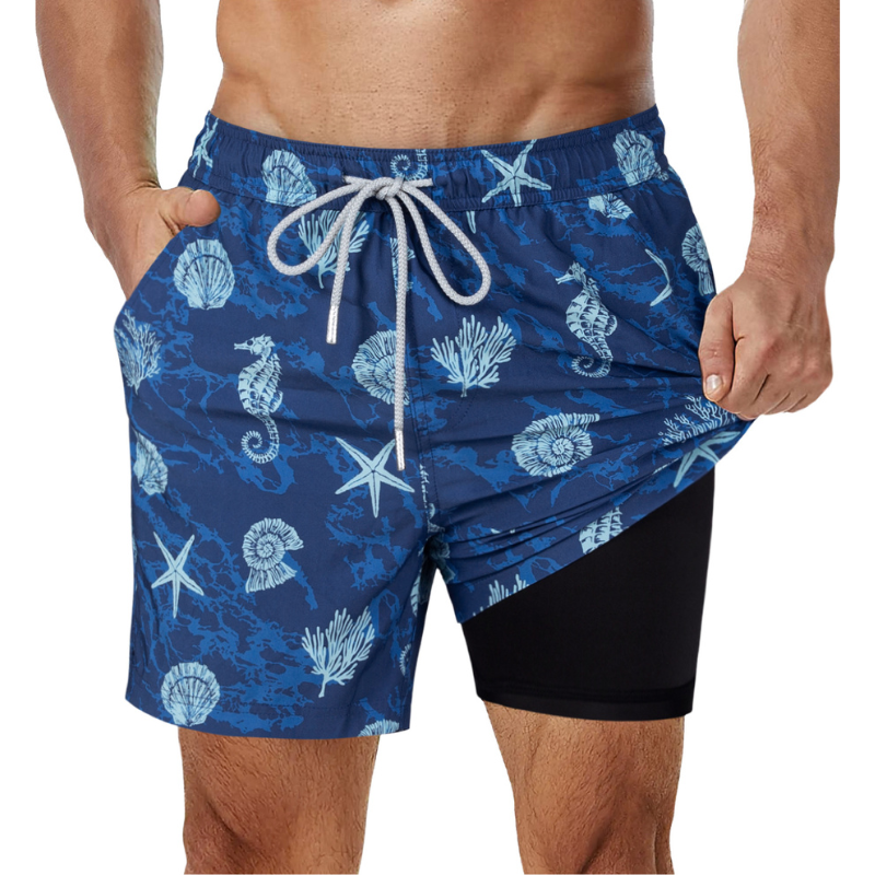 Costume da Bagno a Pantaloncino da Uomo 2 in 1
