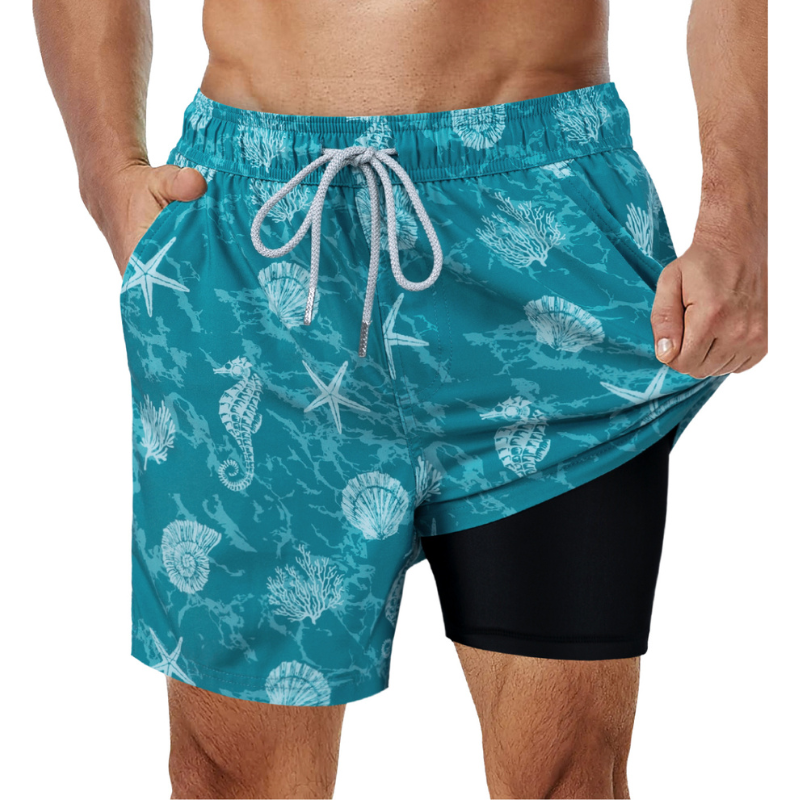 Costume da Bagno a Pantaloncino da Uomo 2 in 1