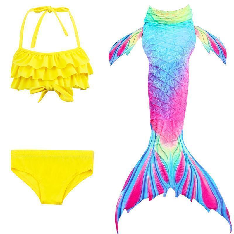 Costume da Bagno da Sirena per Bambini - Set Bikini da Principessa