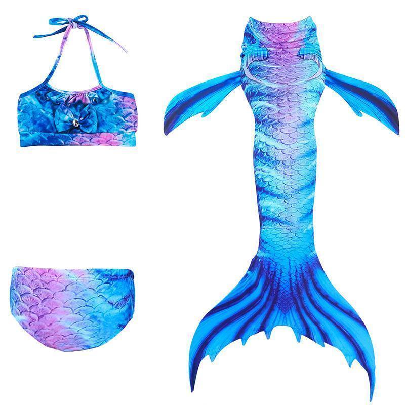 Costume da Bagno da Sirena per Bambini - Set Bikini da Principessa
