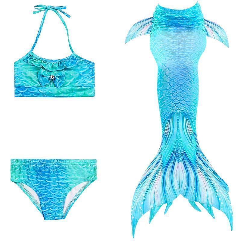 Costume da Bagno da Sirena per Bambini - Set Bikini da Principessa