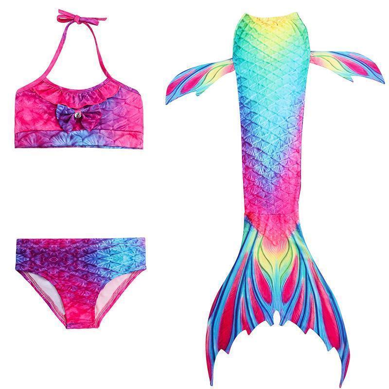 Costume da Bagno da Sirena per Bambini - Set Bikini da Principessa