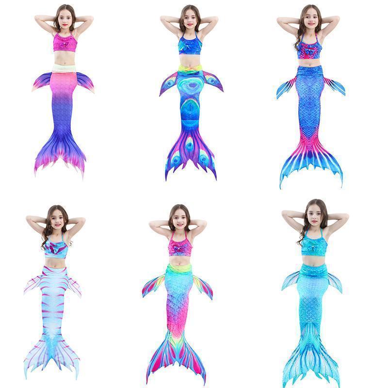 Costume da Bagno da Sirena per Bambini - Set Bikini da Principessa