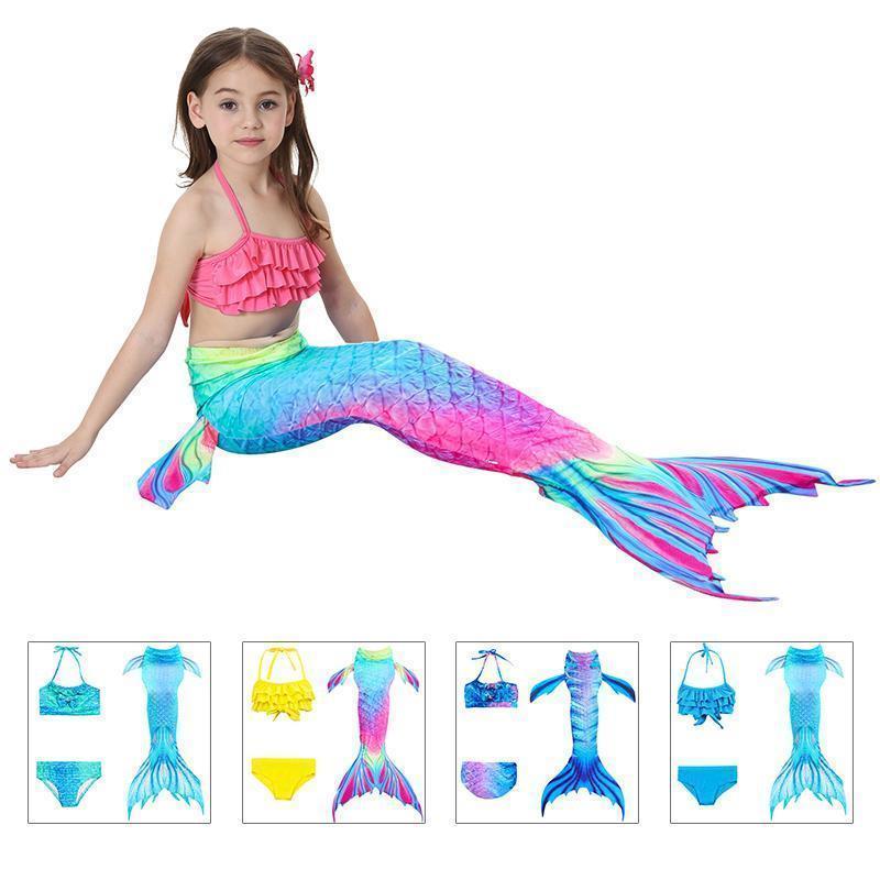 Costume da Bagno da Sirena per Bambini - Set Bikini da Principessa